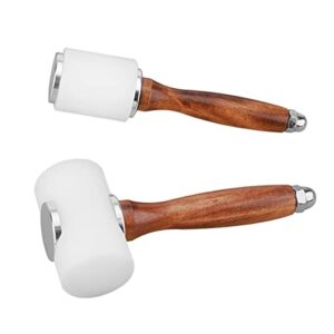 Zwei Lederhandwerkshämmer für DIY-Projekte, hochwertiger Holz und Edelstahl