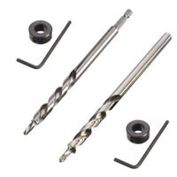 Zwei Pocket Hole Jig Bohrer mit Hex Shank und Rundschaft Stufenbohrer, ideal für DIY Holzbearbeitung, präzise Löcher in Holz unterschiedlicher Härte
