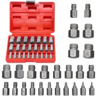 Professionelles 25-teiliges Schraubenausdreher Set mit Tragetasche zum Entfernen von gebrochenen Bolzen, Schrauben und Steckschrauben