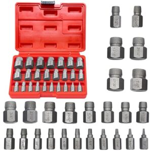 Professionelles 25-teiliges Schraubenausdreher Set mit Tragetasche zum Entfernen von gebrochenen Bolzen, Schrauben und Steckschrauben