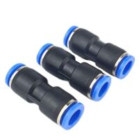 3 Stück gerade Pneumatik Steckverbinder - Steckanschluss für Luft & Wasser - Schnellsteckverbinder - Push In Fitting (6mm)