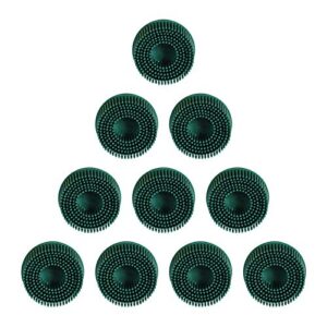 3M Roloc Bristle Disc, universelles Reinigungswerkzeug für Rost und Verschmutzungen auf verschiedenen Oberflächen, grüne Scheibe, 50 mm Durchmesser, 10 Stück