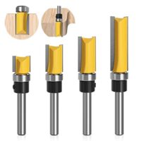 Bündigfräser für die Holzbearbeitung, 4 Stück 8mm Bündigfräser Schaft Fräser Oberfräser mit Kugellagern, Werkzeuge für die Holzbearbeitung, Bündigfräser für den Holzzuschnitt