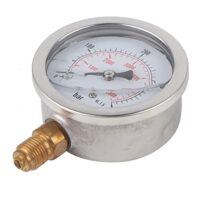 Hydraulische Wasserdruckanzeige Meter Messwerkzeug mit Doppelskala für pneumatische und hydraulische Anwendungen, 0-400 BAR oder 0-5800 PSI, G 1/4 Zoll, 63 mm Dial Manometer