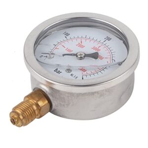 Hydraulische Wasserdruckanzeige Meter Messwerkzeug mit Doppelskala für pneumatische und hydraulische Anwendungen, 0-400 BAR oder 0-5800 PSI, G 1/4 Zoll, 63 mm Dial Manometer