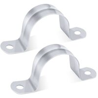 Bild eines Sets mit 20 Stück 40mm U-förmigen Rohrschellen aus Edelstahl 304 für die Befestigung von Gasrohren, Wasserleitungen und anderen Rohren an der Wand.