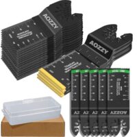 50-teiliges Multitool Sägeblatt Set mit oszillierenden Titan-Sägeblättern für Holz und Metall, universelles Schnellwechsel-System, kompatibel mit Bosch und anderen Marken