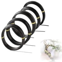 70 Meter Bonsai Draht, 5 Größe Basteldraht, Aluminiumdraht Schwarz, Eloxiertes Aluminium Draht für Pflanzen und Bäume, hohe Qualität, vielseitig, flexible Konstruktion, Bonsai Formen, Basteln von Schmuck und Modellen