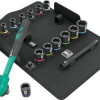 Wera Zyklop Comfort Knarrensatz, Umschalthebel mit 3/8" Antrieb, metrischer Maßstab, 16 Teile, Werkzeug für Heimwerker und Handwerker