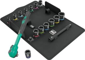 Wera Zyklop Comfort Knarrensatz, Umschalthebel mit 3/8" Antrieb, metrischer Maßstab, 16 Teile, Werkzeug für Heimwerker und Handwerker