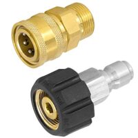 Zwei Hochdruckreiniger-Adapter mit M22 und 3/8-Zoll-Schnellkupplungen für leichten Anschluss an Sprühpistole