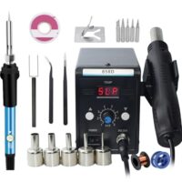 858D Heißluft Lötstation für SMD Löten und Entlöten mit einstellbarer Temperatur, PID-Temperaturkontrolle und Auto-Start/Stop-Funktion