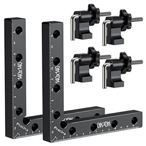 90 Grad Positionierwinkel, Preciva Rechtwinklige Klemmen aus Aluminiumlegierung (14 cm/5,5 Zoll), professionelle Holzbearbeitungswerkzeuge, Zimmermannswinkel für Holzbearbeitung, Heimwerken, Handwerk