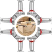 Professioneller 90-Grad-Winkelspanner aus Aluminiumlegierung und Edelstahl zur Montage von Möbeln, Rahmen und Aquarien. Ideal für Holzbearbeitung und DIY-Projekte.
