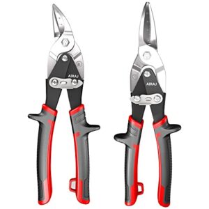 Blechscheren im Zweier-Set mit Hebelantrieb, geraden und rechts schneidend für Metall, Schneidwerkzeug für Handwerker