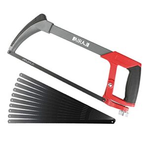 Robuste Metallsäge 300 MM mit 10 austauschbaren Klingen für professionelle und hobbyistische Anwendungen, geeignet für Metall, Holz, Stahl, PVC-Rohre, Gefrorenes Fleisch, Bügelsäge und Plastik