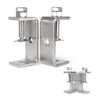 AKOLAFE 4 Stück C Klemme, 65mm C Zwingen, 304 Edelstahl Schraubklemme, Roubste Trägerklemme, Silbrige Tischklemme, 37-62mm Schraubzwinge für Holzbearbeitung, Schweißtischlerei und Tischlerei