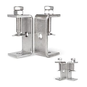 AKOLAFE 4 Stück C Klemme, 65mm C Zwingen, 304 Edelstahl Schraubklemme, Roubste Trägerklemme, Silbrige Tischklemme, 37-62mm Schraubzwinge für Holzbearbeitung, Schweißtischlerei und Tischlerei