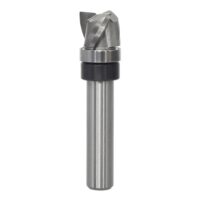 Hartmetallbits-Spiral Bündigfräser für Oberfräse, 12mm Schnittdurchmesser, 10mm Schnittlänge, Spiralgenutet Unten Kugellager Holzfräser zum Schneiden von Holz