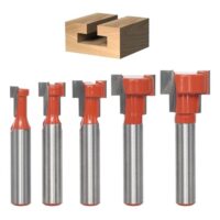 Hochwertige 5-teilige T-Nut-Fräser mit 8mm-Schaft für komplexe Holzbearbeitungen und Oberfräse geeignet