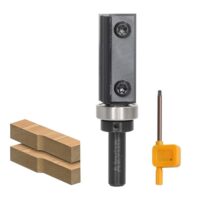 Bündigfräser für Kantenbearbeitung, Holzfräser mit Kugellager, Hartmetall Klinge, 8mm Schaft, 19mm Oberdurchmesser, 40mm Schnitthöhe