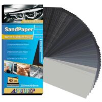 Professionelles Schleifpapier-Set mit 48 Einzelblättern, wasserfest und für verschiedene Materialien geeignet