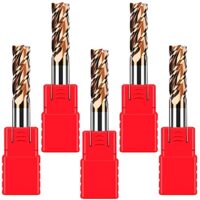 ASNOMY 5-teiliges Schaftfräser-Set mit Hartmetal-Fräsern, ideal für CNC-Anwendungen und diverse Materialien wie Kohlenstoffstähle, legierte Stähle usw.