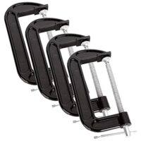 ASelected 4er-Pack G-Klemmen für verschiedene Anwendungen wie Holzbearbeitung, Schweißen, Gebäude- und Autoreparatur. Die Klemmen haben eine Backenöffnung von 150 mm und sind aus hochwertigem Temperguss gefertigt.