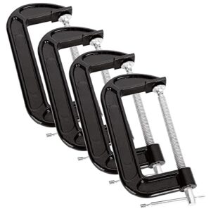 ASelected 4er-Pack G-Klemmen für verschiedene Anwendungen wie Holzbearbeitung, Schweißen, Gebäude- und Autoreparatur. Die Klemmen haben eine Backenöffnung von 150 mm und sind aus hochwertigem Temperguss gefertigt.