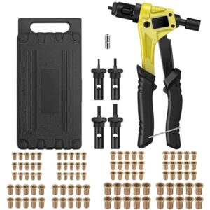 Nietmutternzange Set, Profi Hand Nietzange mit M3 M4 M5 M6 Dorne und 100pcs Nieten