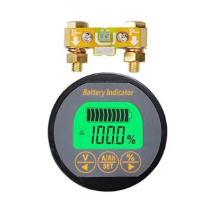 AiLi Batteriemonitor, Voltmeter und Amperemeter für den Einsatz in Autos, Motorbooten, Wohnwagen und Wohnmobilen zur Überwachung der Batterie