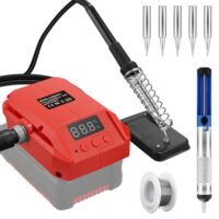 Akku-Lötstation für Einhell Batterie 60W elektrische Digital LCD Display Lötstation mit 25g Lötdraht, schnelle Aufheizung Lötstation für DIY, Haushaltsreparatur