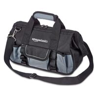 Amazon Basics Werkzeugtasche, 32 cm, Schwarze Werkzeugtasche mit 16 Fächern und Reißverschluss