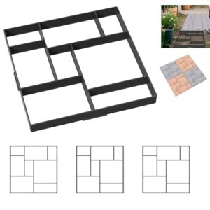 Betonpflasterform für Gartenweg, Terrasse oder Zufahrt, 50x50x4.5cm, Schwarz
