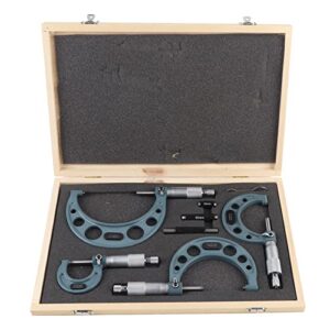 Hochwertiges Mikrometer-Set aus Hartmetall und Gusseisen, ideal für präzise Messungen von Länge, Durchmesser oder Dicke.