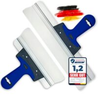 Hochwertige Spachtel mit Softgriff glättspachtel Glätter für Trockenbau, Verputzen und Tapeten entfernen. Produkt Made in Germany.