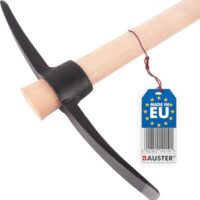 BAUSTER Spitzhacke mit Holzstiel beidseitig bestückt Keilhaue Pickel Hacke Pionierhacke Kombihacke zum Auflockern von harten Böden Gartenhacke nützlich zum Aufbrechen von Mauern Kreuzhacke