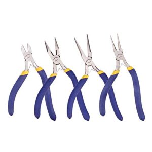 Vier-teiliges Schmuckzange-Set mit langen Nase, Cutter, Rundnase und Seitenschneider für Schmuckherstellung und -design