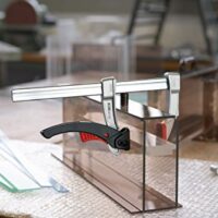 BESSEY Leichte Zwinge KLIKLAMP KLI25, Komfortable und stabile Zwinge für Heimwerken, Holzbearbeitung oder Maschinenbau, max. Spannweite 250 mm, Ausladungs-Maße 80 mm
