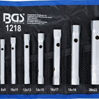 Rohrsteckschlüssel-Satz von BGS technic, 9-teilig, SW 6 x 7 - 20 x 22 mm, metrische Größe, inklusive Tetron-Rolltasche