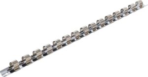 Aufsteckschiene mit 15 Clips, 12,5 mm (1/2") Durchmesser, Klemmleiste für Werkzeugkoffer