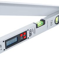 Digitaler LCD-Winkelmesser mit Wasserwaage, präzises Messen von Winkel bis 220°, beleuchtete LC-Anzeige und Feststellfunktion.