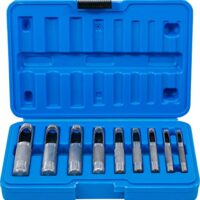 Locheisen-Satz mit 9 verschiedenen Lochern von 3 bis 12 mm Durchmesser, inklusive Kunststoff-Koffer für sicheres und ordentliches Transportieren