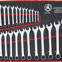 Maul-Ringschlüssel-Satz, 25-teilig, SW 6 - 32 mm, Tetron-Rolltasche, Gabelringschlüssel