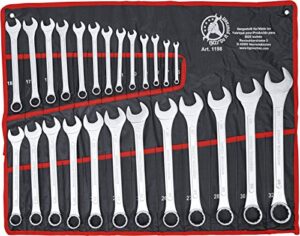 Maul-Ringschlüssel-Satz, 25-teilig, SW 6 - 32 mm, Tetron-Rolltasche, Gabelringschlüssel