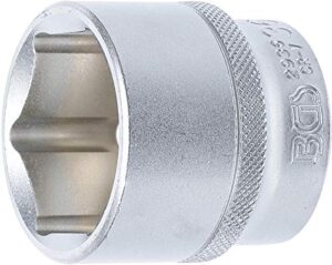 BGS Steckschlüssel-Einsatz Sechskant aus Chrom-Vanadium-Stahl mit 12,5 mm (1/2") Schlüsselweite und 36 mm SV-Durchmesser für Präzisionsarbeit