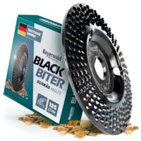 Raspelscheibe für schnelles und grobes Abschleifen von Holz & Holzwerkstoffen, ideal für Winkelschleifer mit 125 mm Durchmesser und 22,2 mm Bohrung