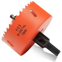 Bi-Metall Lochsäge 78mm, Lochbohrer für Holz und Metall, Bi-Metall Rund Bohrkrone mit 35mm Schnitttiefe für Stahl, Gusseisen, Aluminium, Trockenbau, Sperrholz und Acryl