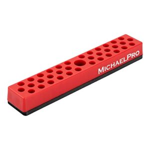 MichaelPro MP014004 36-teiliger Sechskant Bithalter Magnetisch Bit Set Organizer mit starkem Magnetboden Werkzeug-Organizer in Rot