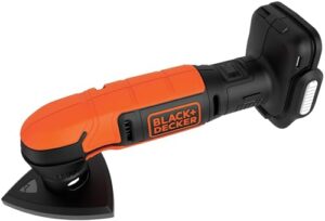 Ergonomischer Akku-Deltaschleifer mit Klett-Fix System und Anschluss für Staubabsaugung